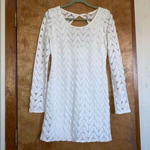 Free people white crochet knit dress